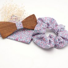 Liberty Katie pouch + scrunchie + customizable wooden bow tie