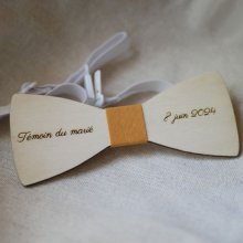 Lightweight poplar wood bow tie for men to personalize