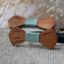 Wooden bow tie Mini 'le rablé' for child to personalize