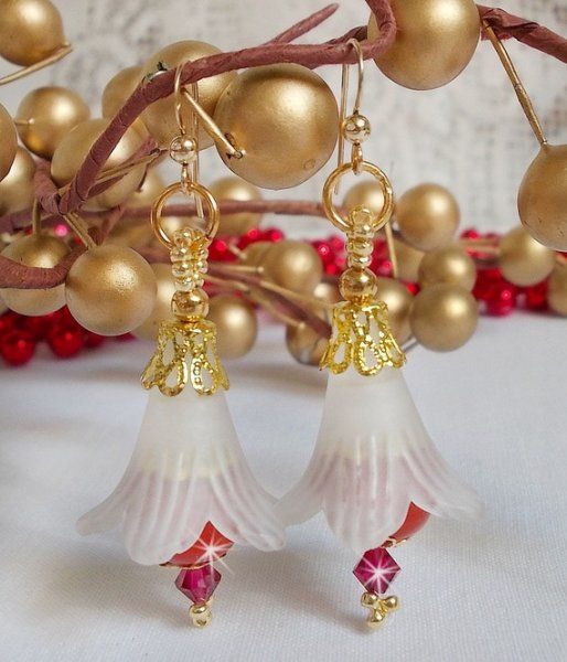 BO Secret Oriental with ceramic beads and Lucite flowers and 14K Gold Filled ear hooks