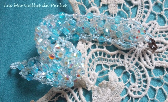 Crystal Blue bracelet with Swarovski crystal facets and spinners