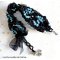 Prestige bracelet with black and blue facets and organza ribbon