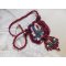 Necklace Enchantment of Autumn embroidered with pearly pearls Bordeaux, a lace, various pearls and seed beads