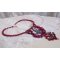 Necklace Enchantment of Autumn embroidered with pearly pearls Bordeaux, a lace, various pearls and seed beads