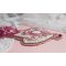 Necklace plastron Lys Rose embroidered with a gemstone white Howlite, seed beads, lace and various beads Haute-Couture style