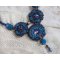 Royal Blue Roses Necklace with Swarovski crystals and seed beads