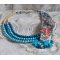 Eternal Blue necklace embroidered with Swarovski crystals 