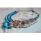 Eternal Blue necklace embroidered with Swarovski crystals 