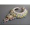 Envolée Fleurie necklace, lucite flowers, pearls and seed beads embroidered in Haute-Couture style