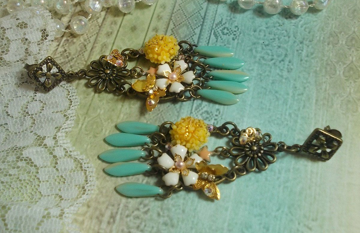 BO Spring Heart created with daggers, resin flowers, PureCrystal and charms
