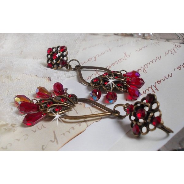 BO Collection Irresistible Ruby mounted on candlesticks with Swarovski crystals