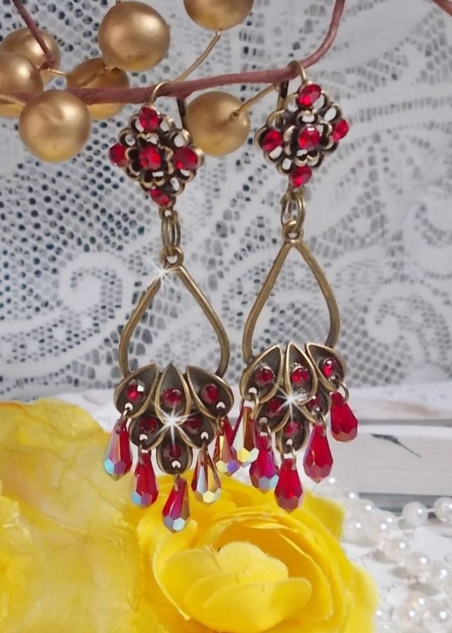 BO Collection Irresistible Ruby mounted on candlesticks with Swarovski crystals