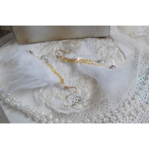 BO Douce Blanche gilded created with feathers Bohemian Indian style