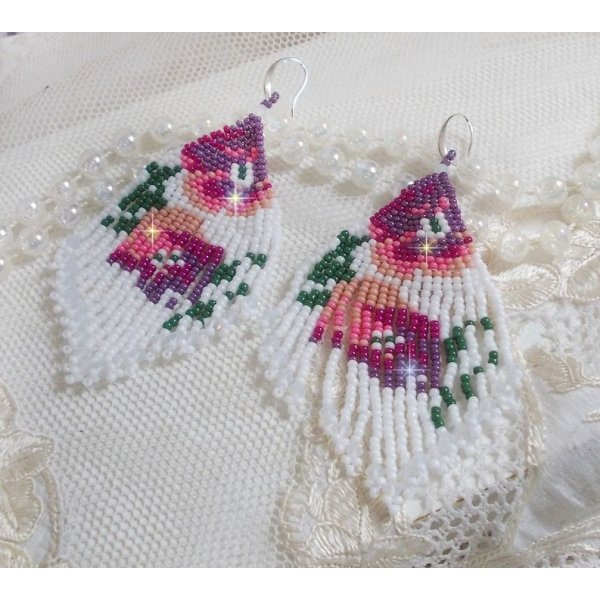 BO Cherry Blossoms created with Opaque White, Pink of many shades, Green with Toupies