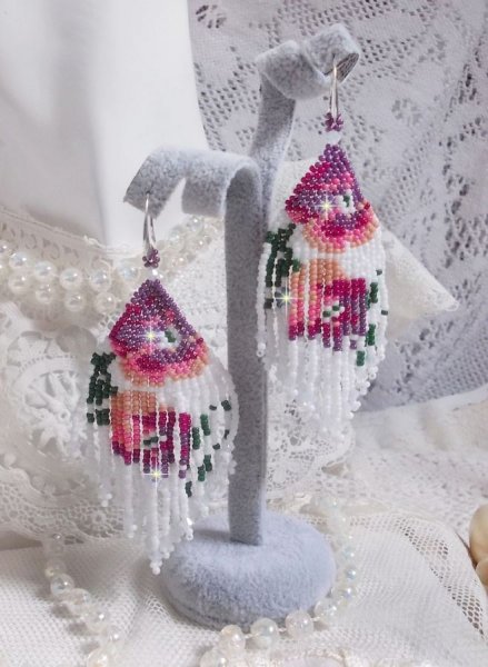 BO Cherry Blossoms created with Opaque White, Pink of many shades, Green with Toupies