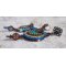 BO Ilycia Charming embroidered with two faceted cabochons green turquoise and Swarovski crystals