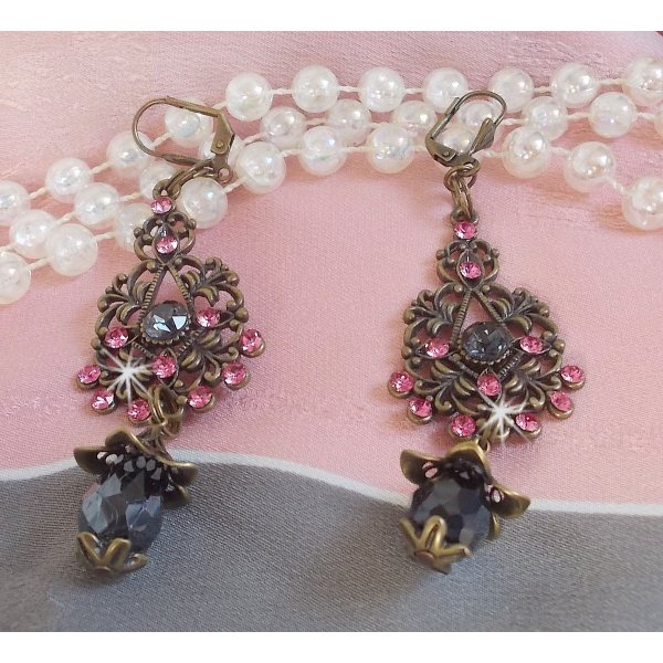 BO Irresistible Love Collection with Swarovski crystals mounted on bronze filigree candle holders