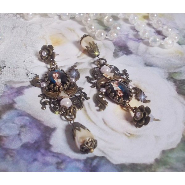 BO Madonna created with PureCrystal cabochons, magnifying glass cabochons, cloud stamps and bronze accessories