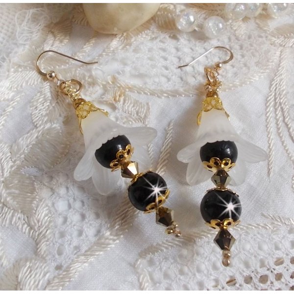 BO Passion with white Lucite flowers and Swarovski crystals