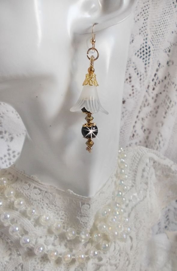 BO Passion with white Lucite flowers and Swarovski crystals