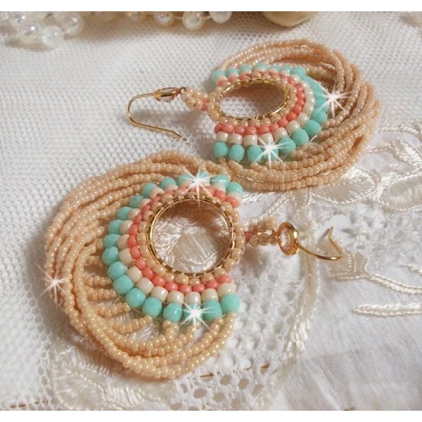 BO Round Beads created with seed beads and faceted Bohemian glass