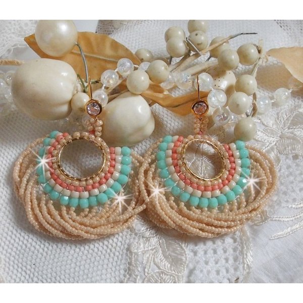 BO Round Beads created with seed beads and faceted Bohemian glass