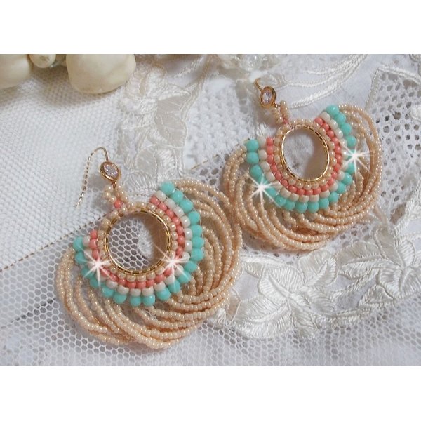 BO Round Beads created with seed beads and faceted Bohemian glass