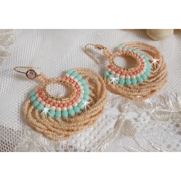 BO Round Beads created with seed beads and faceted Bohemian glass