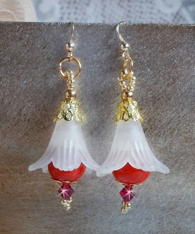 BO Secret Oriental with ceramic beads and Lucite flowers and 14K Gold Filled ear hooks