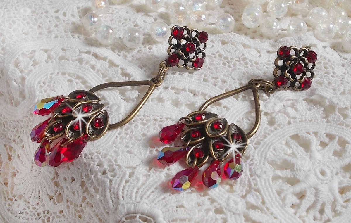 BO Collection Irresistible Ruby mounted on candlesticks with Swarovski crystals