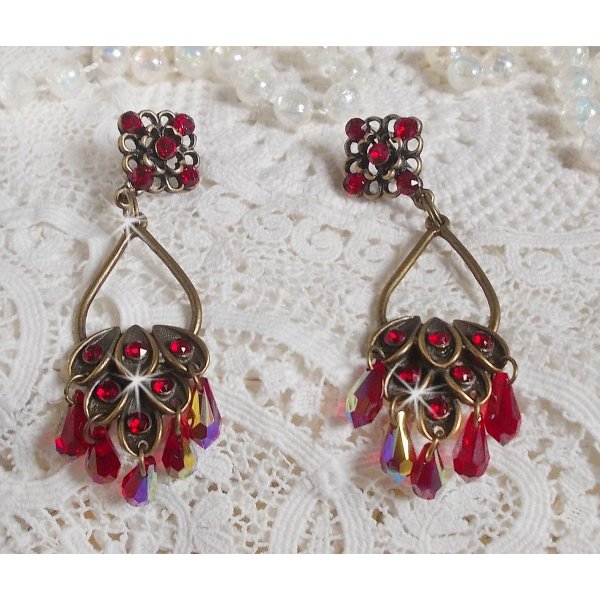 BO Collection Irresistible Ruby mounted on candlesticks with Swarovski crystals