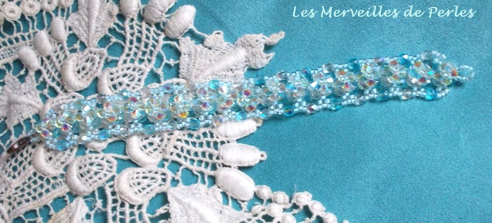 Crystal Blue bracelet with Swarovski crystal facets and spinners