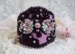 Marquise cuff bracelet embroidered with Swarovski crystals, black lace from 1950 very old, freshwater pearls and seed beads