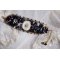 Sacred Black Bracelet embroidered on an antique black lace 