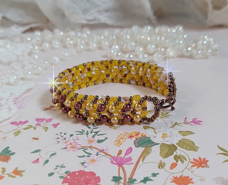 Soleil beads bracelet with glass beads and facets