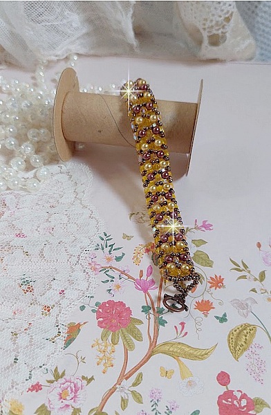 Soleil beads bracelet with glass beads and facets