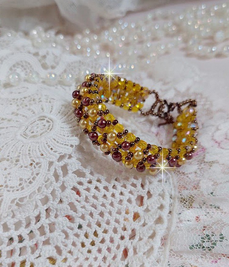 Soleil beads bracelet with glass beads and facets