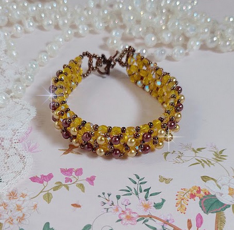 Soleil beads bracelet with glass beads and facets