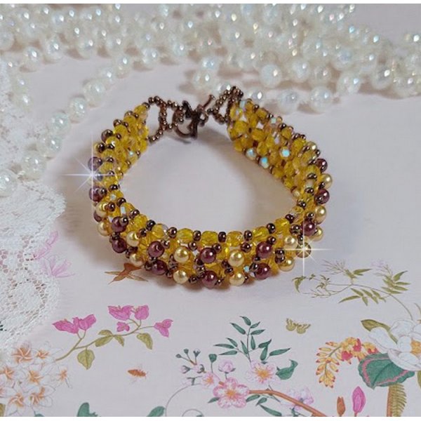 Soleil beads bracelet with glass beads and facets