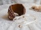 Bracelet Reflets de Rosée cuff embroidered with pearls, Swarovski crystals, seed beads and a very old lace