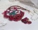 Necklace Enchantment of Autumn embroidered with pearly pearls Bordeaux, a lace, various pearls and seed beads