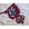 Necklace Enchantment of Autumn embroidered with pearly pearls Bordeaux, a lace, various pearls and seed beads