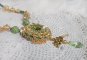 Garden Party necklace embroidered with a Green Bohemian Crystal, Swarovski beads and Miyuki seed beads