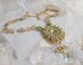 Garden Party necklace embroidered with a Green Bohemian Crystal, Swarovski beads and Miyuki seed beads