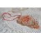 Coral pendant necklace embroidered with a metal star and cultured pearls 