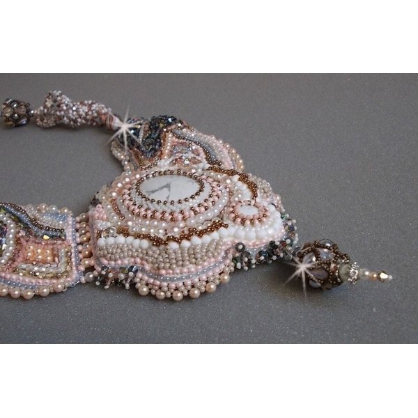 Angelique Marquise des Anges Haute-Couture necklace embroidered with gemstones and Swarovski crystals