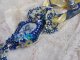 Haute-Couture Blue Palace pendant necklace with colored seed beads and Swarovski crystals
