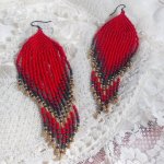 BO Red Swirls created with quality beads and black brass hooks