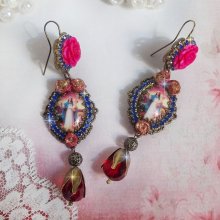 BO Mary and Jesus created with resin cabochons, red faceted pears and various accessories