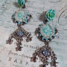 BO Temptations created with light turquoise cameos, crystals, beaded seed bead chain and quality accessories.  